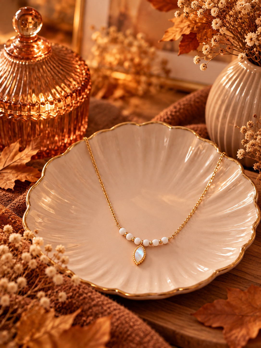 LOALA - Combo Colliers Dorés – Pierres de Jade & Soleil
