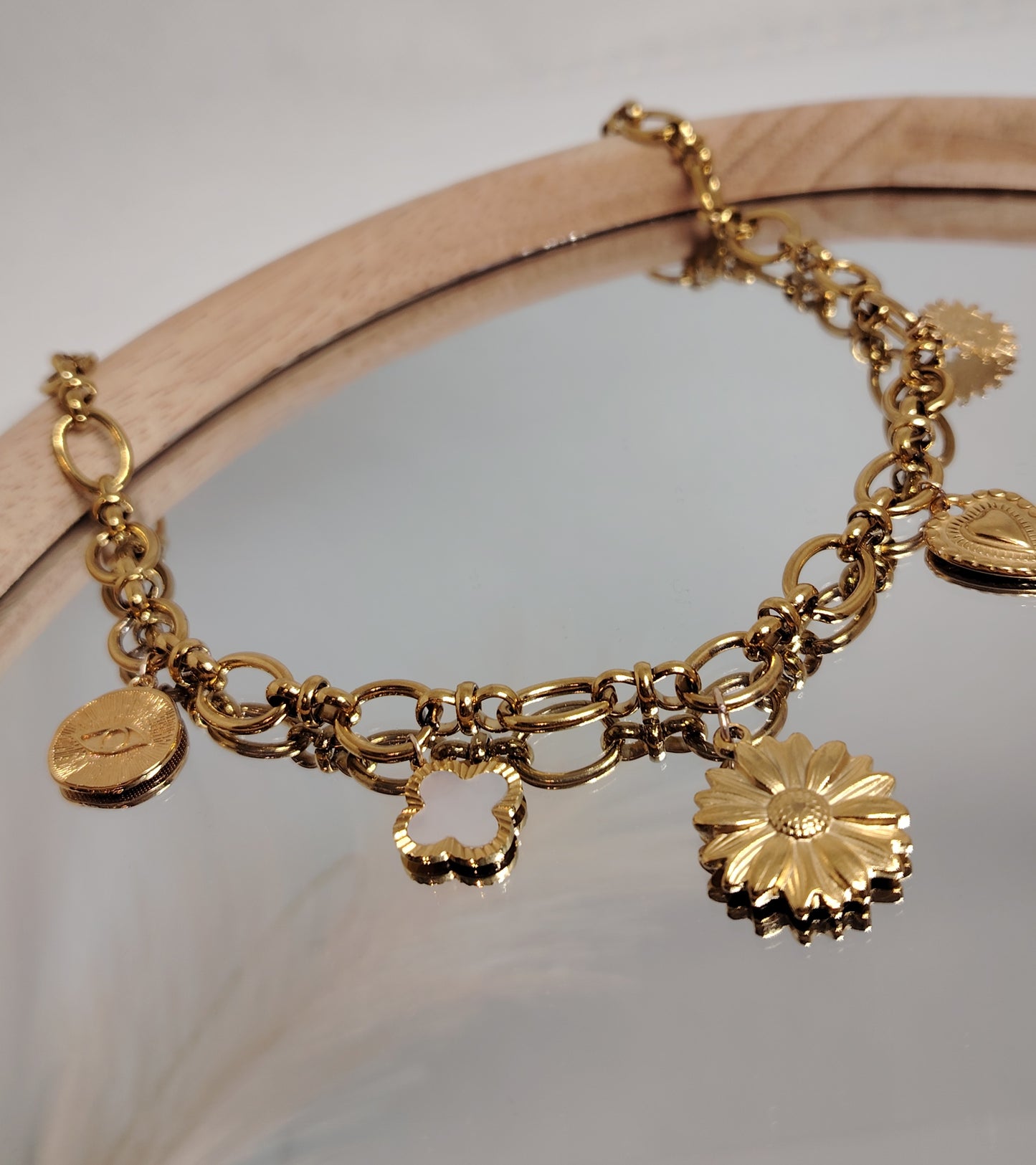 FILANTE - Collier Charms Doré à l’Or Fin 24 Carats