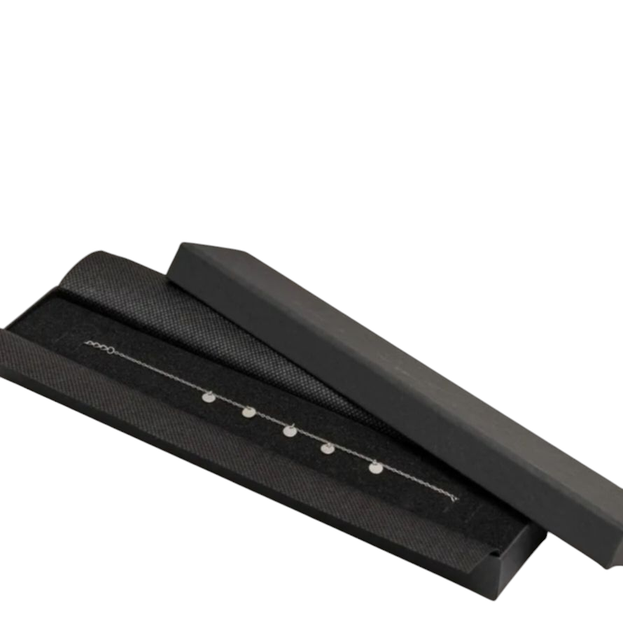 Boîte cadeau noire longue 4,5×22,7 cm pour bracelet