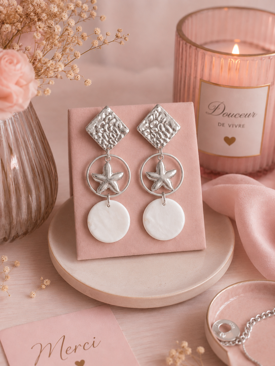 ÉLÉNA – Boucles d’Oreilles Argentées en Acier Inoxydable 316L