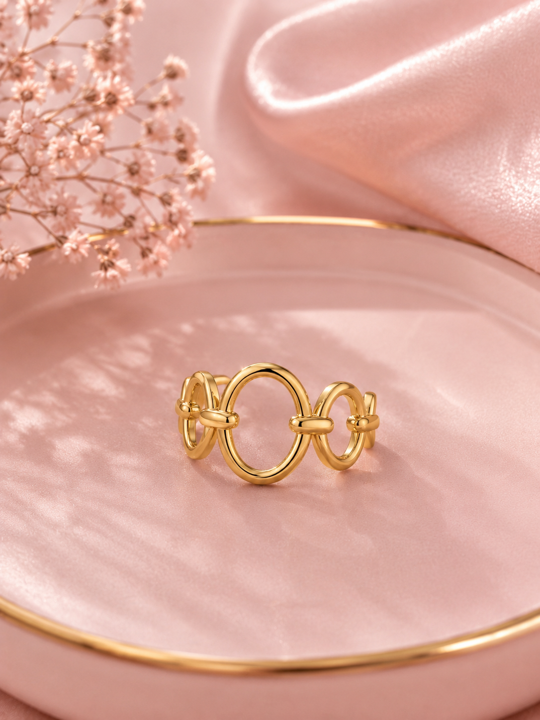 ANNA - Bague maillons argenté en acier inoxydable 316L