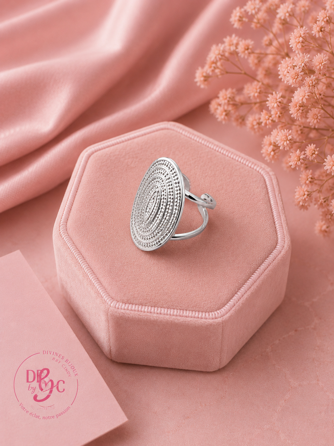MANDY - Bague Acier Inoxydable 316L Dorée – Design Ovale