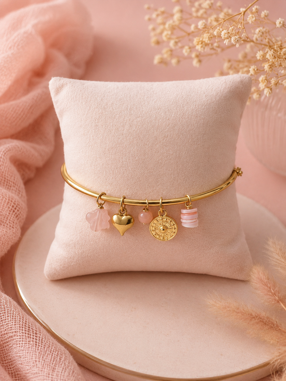 ÉLORIA – Bracelet Demi Jonc Doré à l’Or Fin 24 Carats