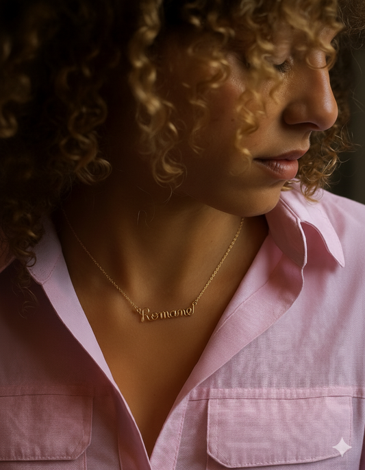Collier Personnalisé – Prénom en Fil de Fer | Doré à l’Or fin 24 Carats