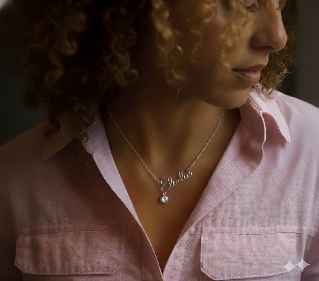 Collier Personnalisé – Initiale ou Prénom & Perle | Doré à l’Or fin 24 Carats
