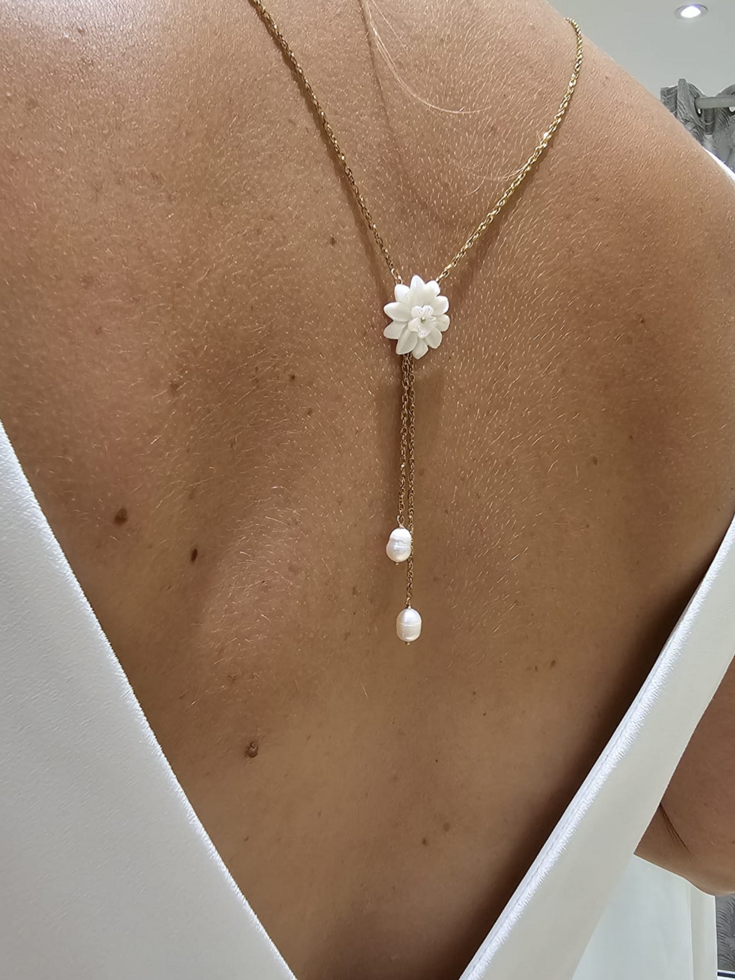 COLLIER FLEUR DOS MARIÉE 2 EN 1