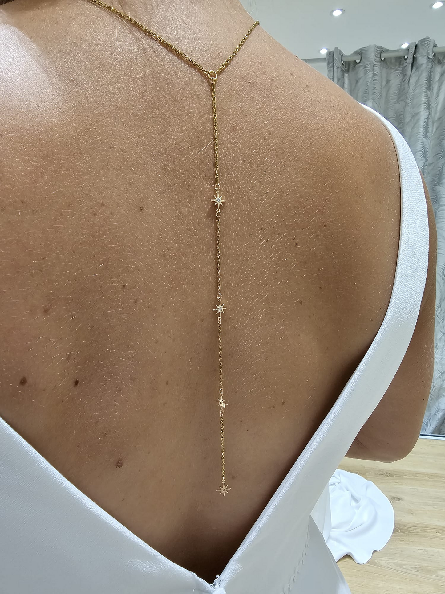 COLLIER ÉTOILE  DOS DE MARIÉE 2 EN 1