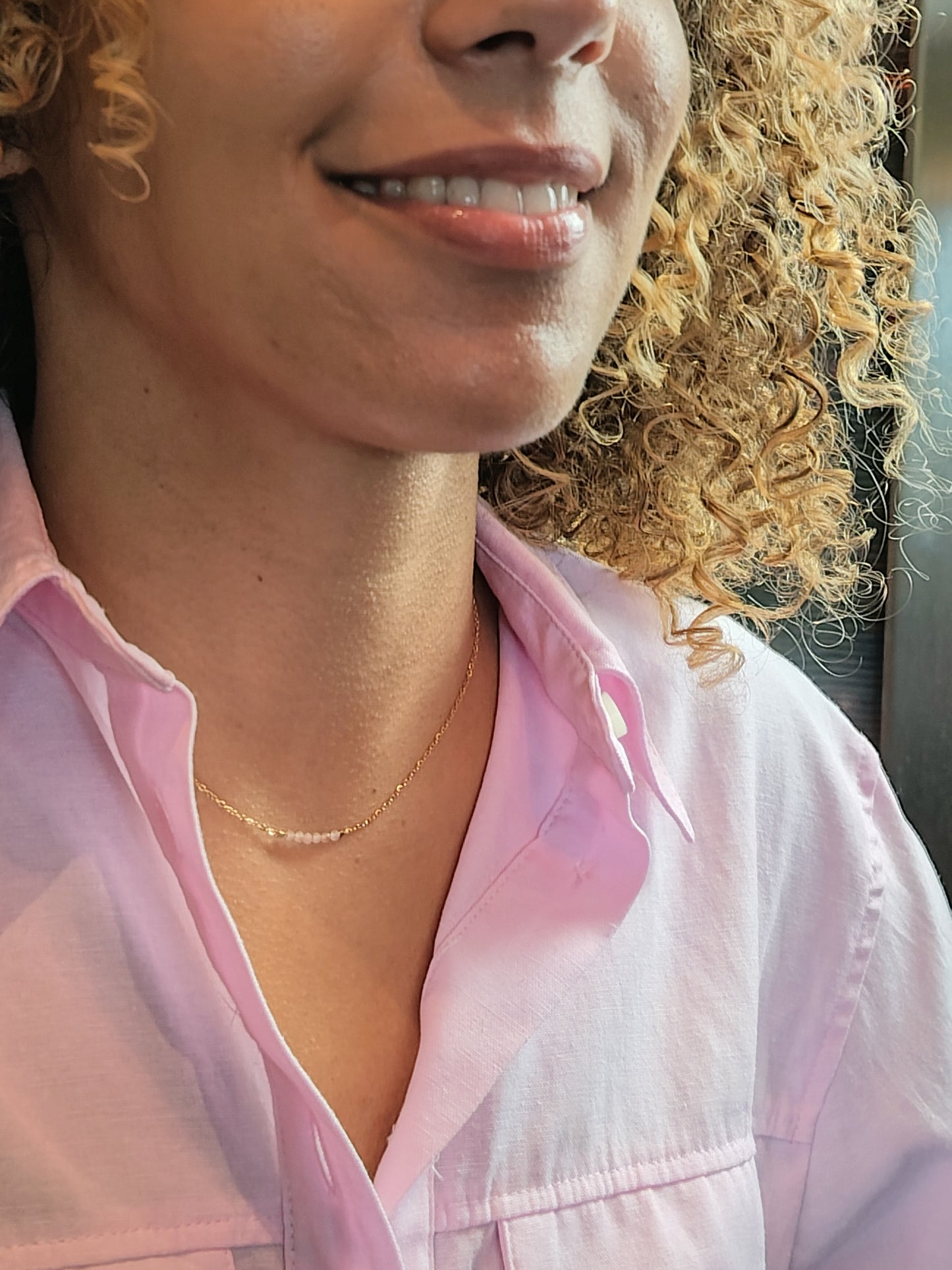 DIANA - Collier Doré à l’Or Fin 24 Carats & pierre du soleil