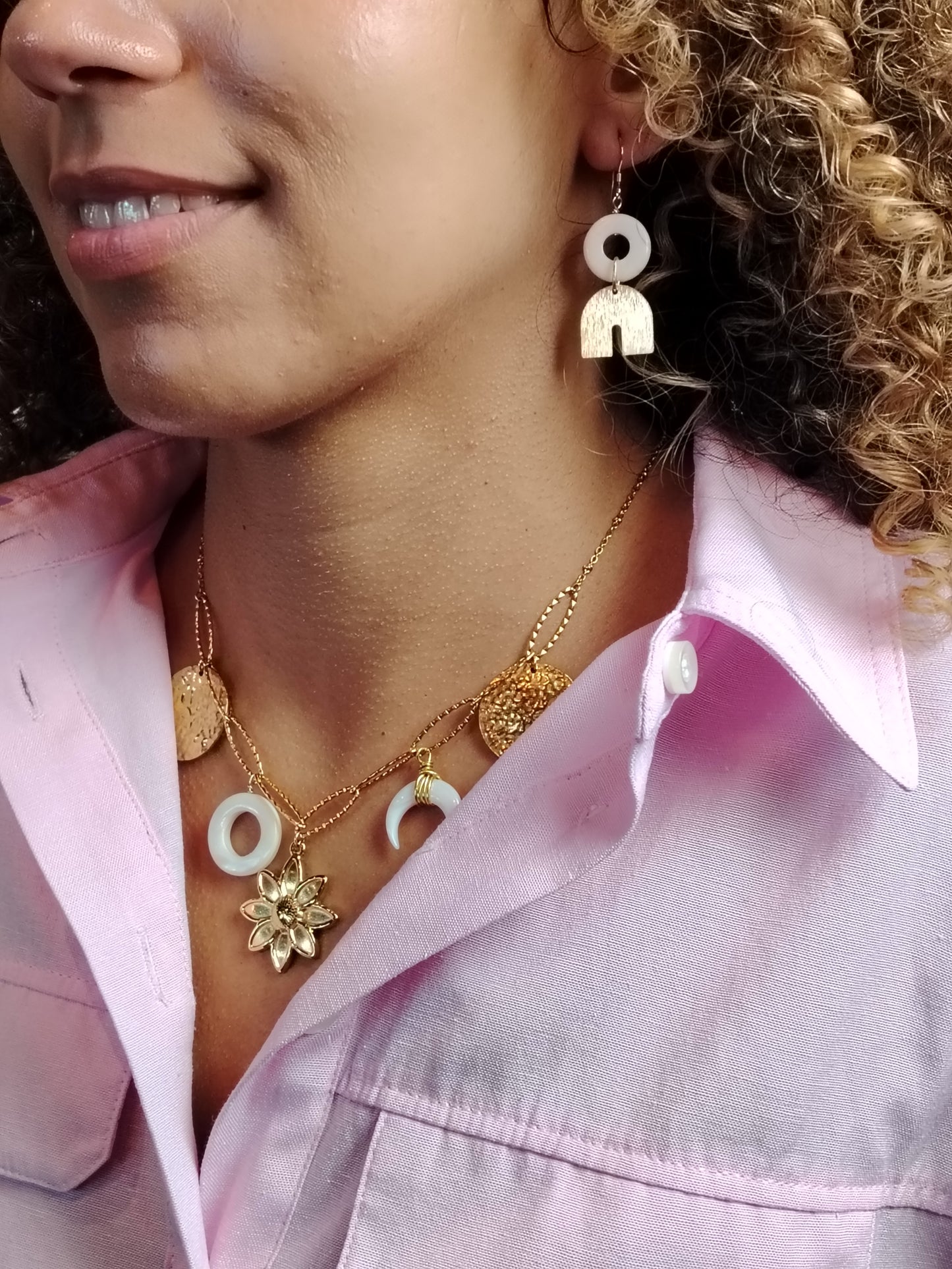VICTORIA - Collier Charms Doré à l’Or Fin 24 Carats