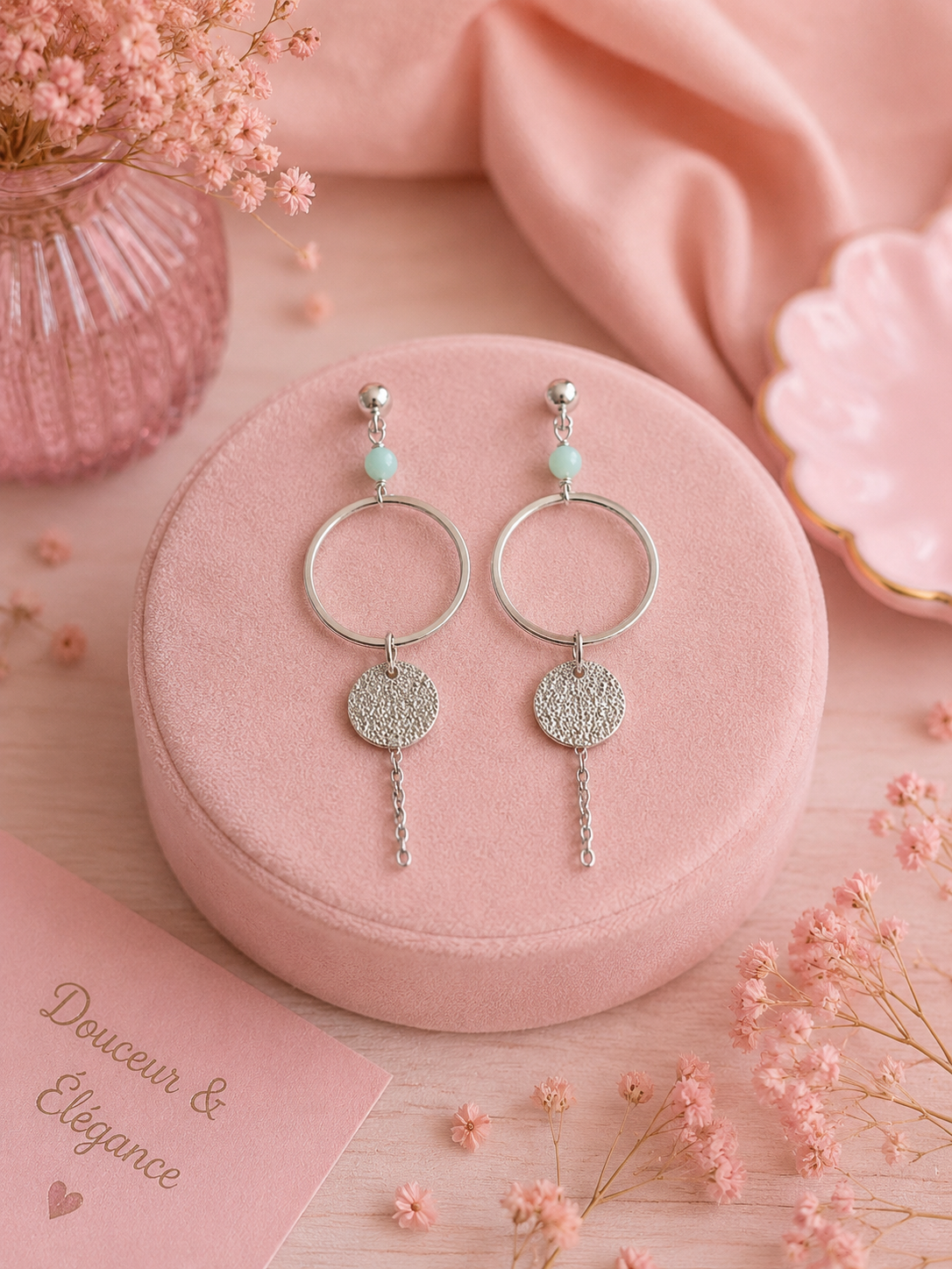 PRUDENCE – Boucles d’Oreilles Amazonite Argentées