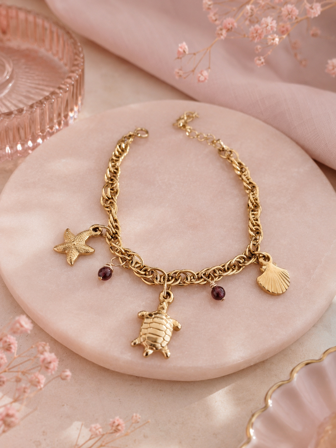NÉRÉA – Bracelet Marin Doré à l’Or Fin 24 Carats