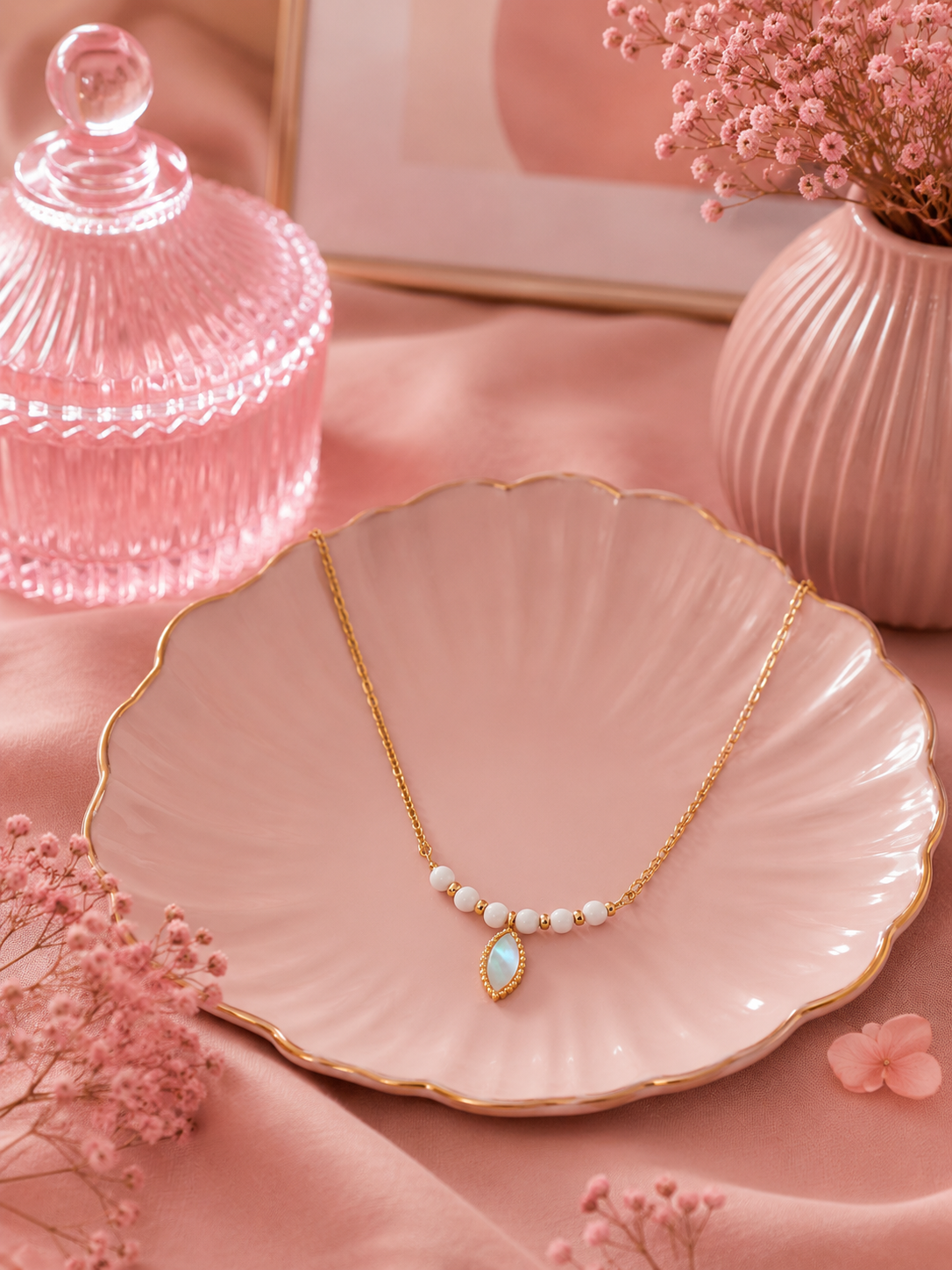 LOALA - Combo Colliers Dorés à l’Or Fin 24 Carats – Pierres de Jade & Soleil
