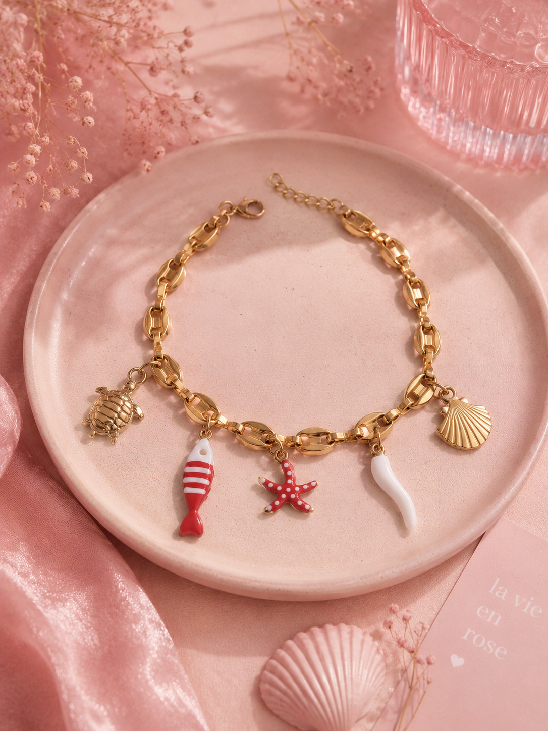 CALYPSO – Bracelet Marin Doré à l’Or Fin 24 Carats