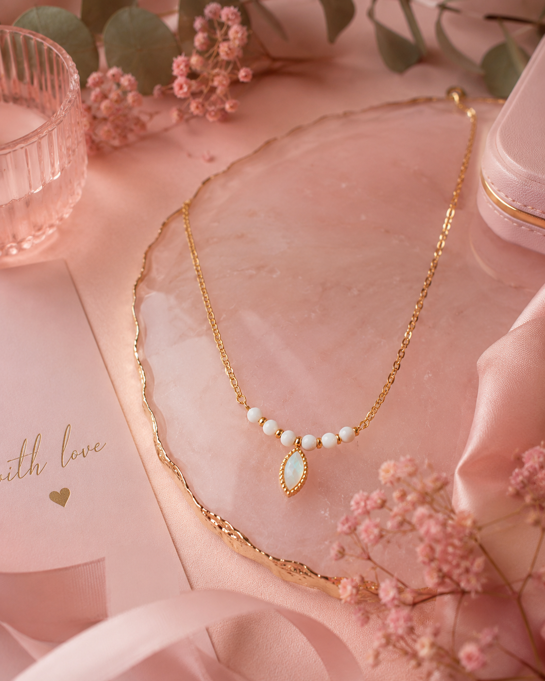 LOALA - Combo Colliers Dorés à l’Or Fin 24 Carats – Pierres de Jade & Soleil